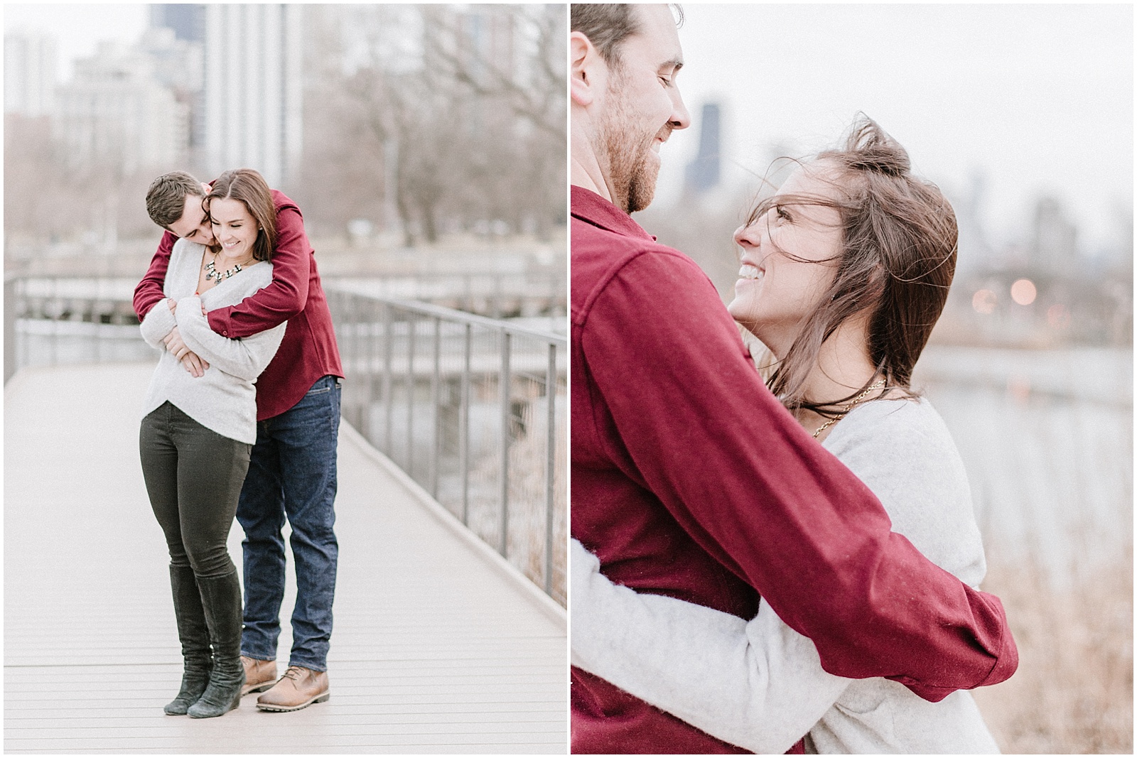 outdoor engagement photos in the winter