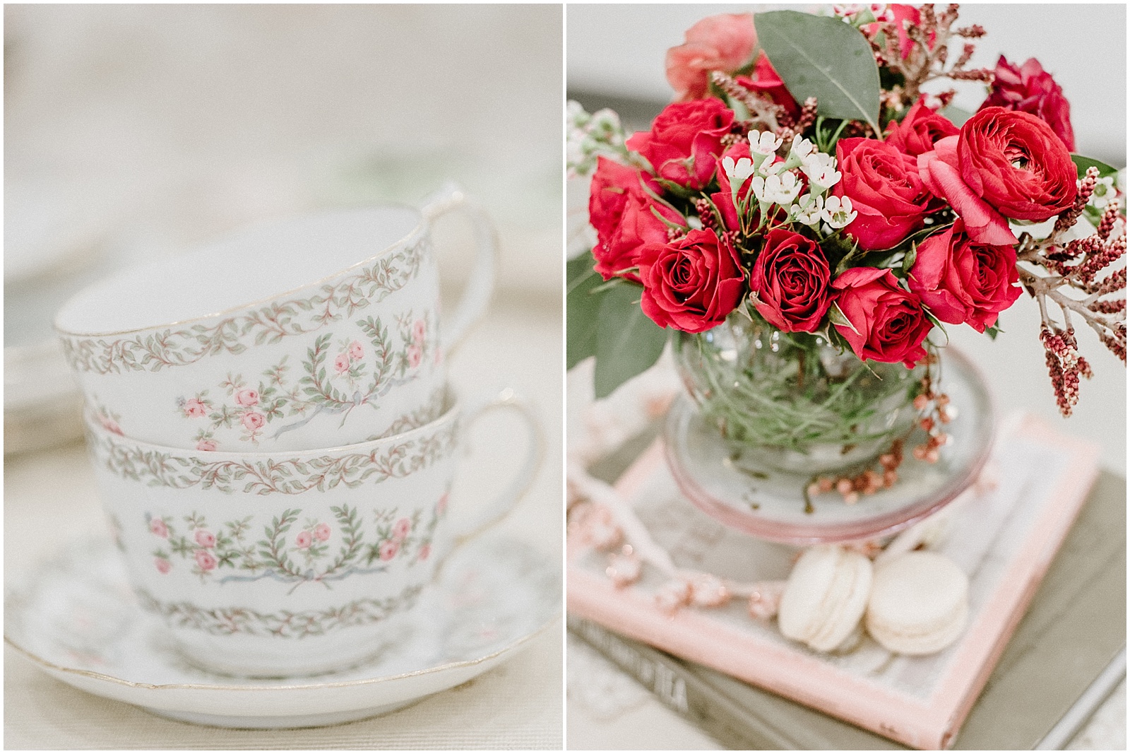 vintage floral tea cups