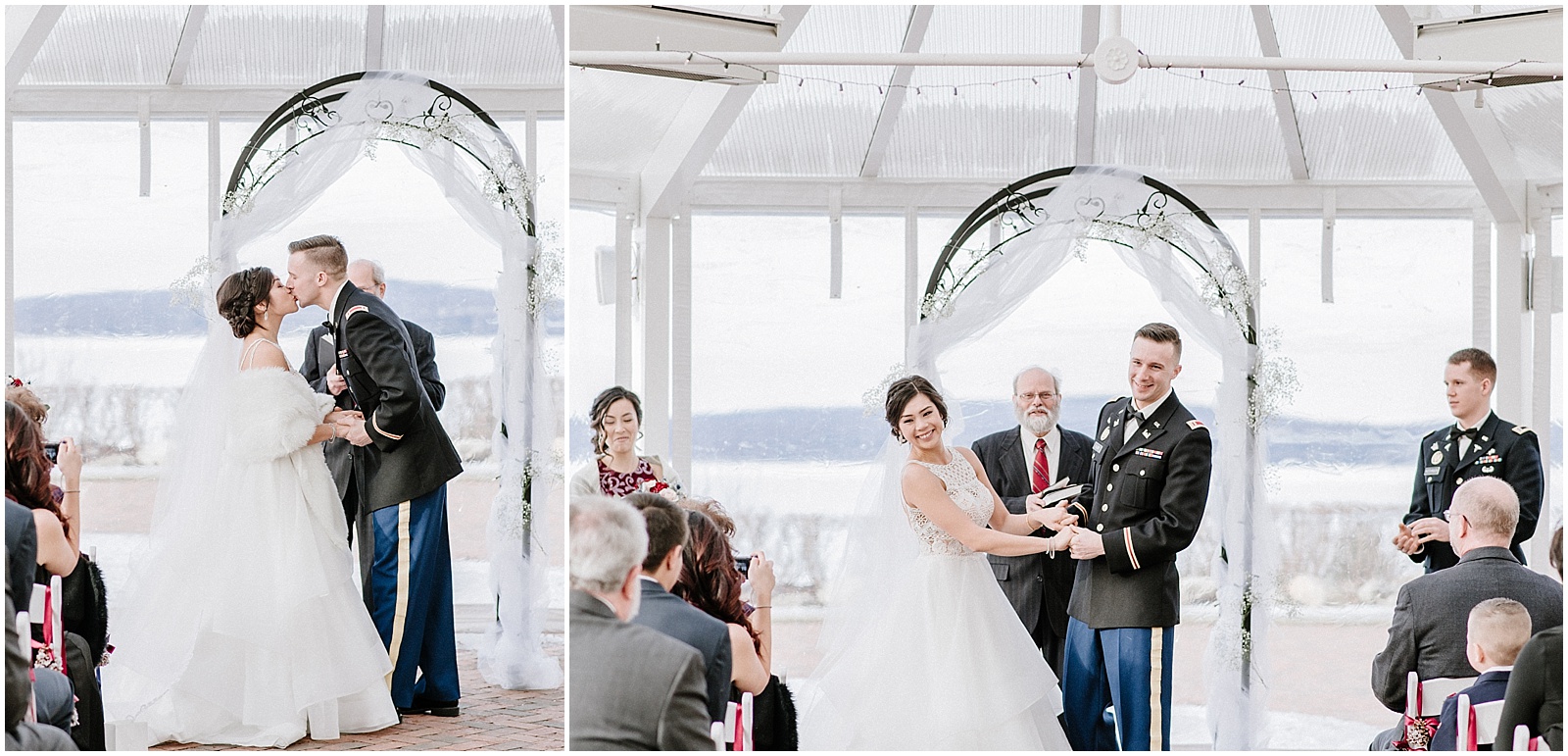 Bride and groom outdoor wedding ceremony