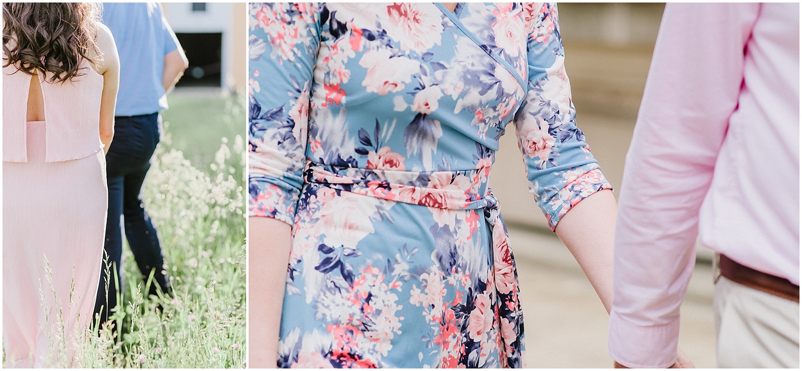 pink and blue engagement outfit inspiration