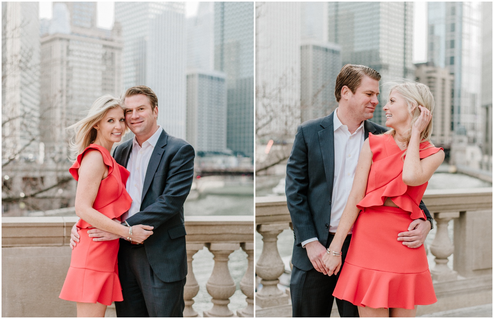 Engagement session at Chicago Wrigley Building