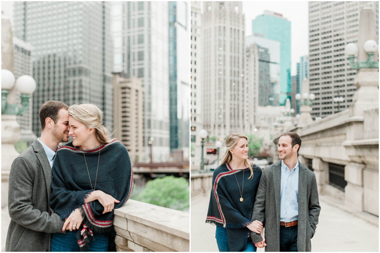Couple walking in Downtown Chicago