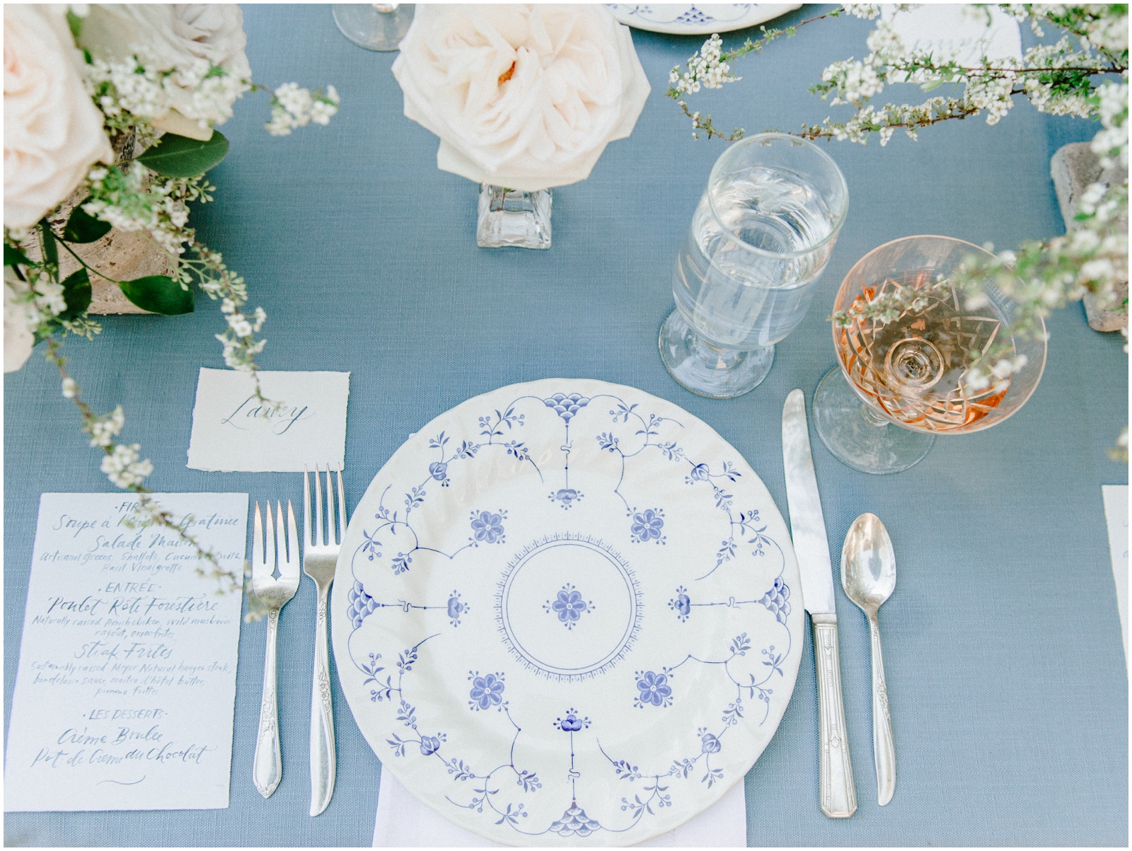 French blue wedding table