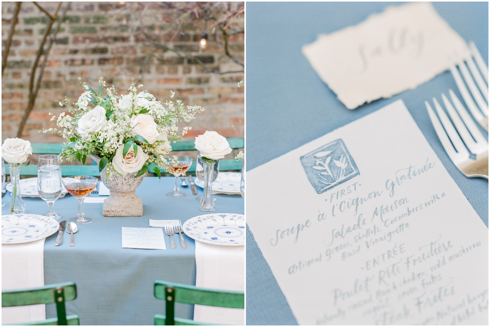 Simple French wedding table