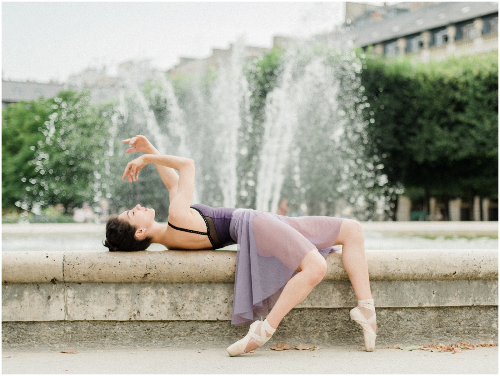 Paris ballerina in purple skirt