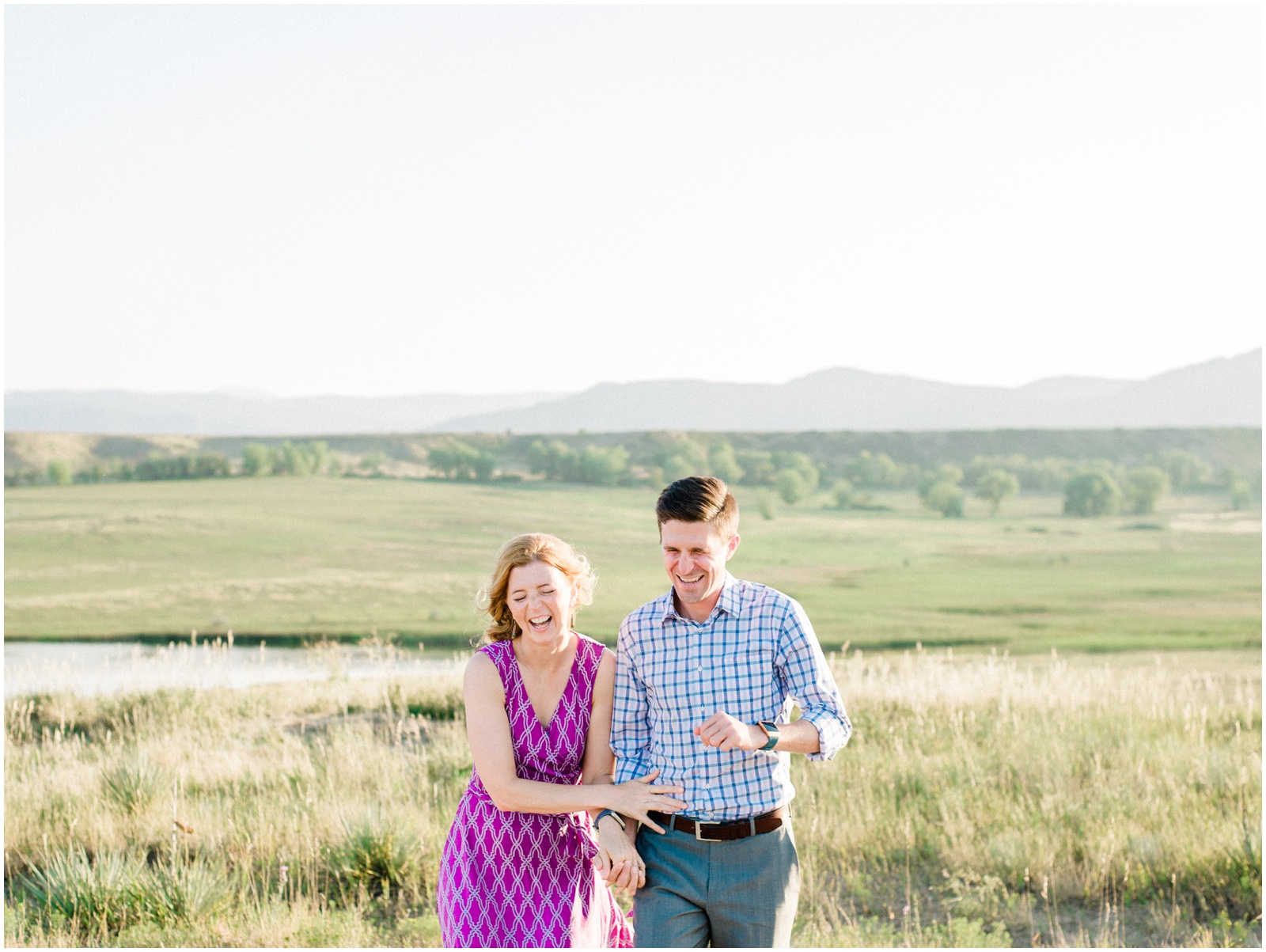 Couple running through field | Colorado Engagement Session