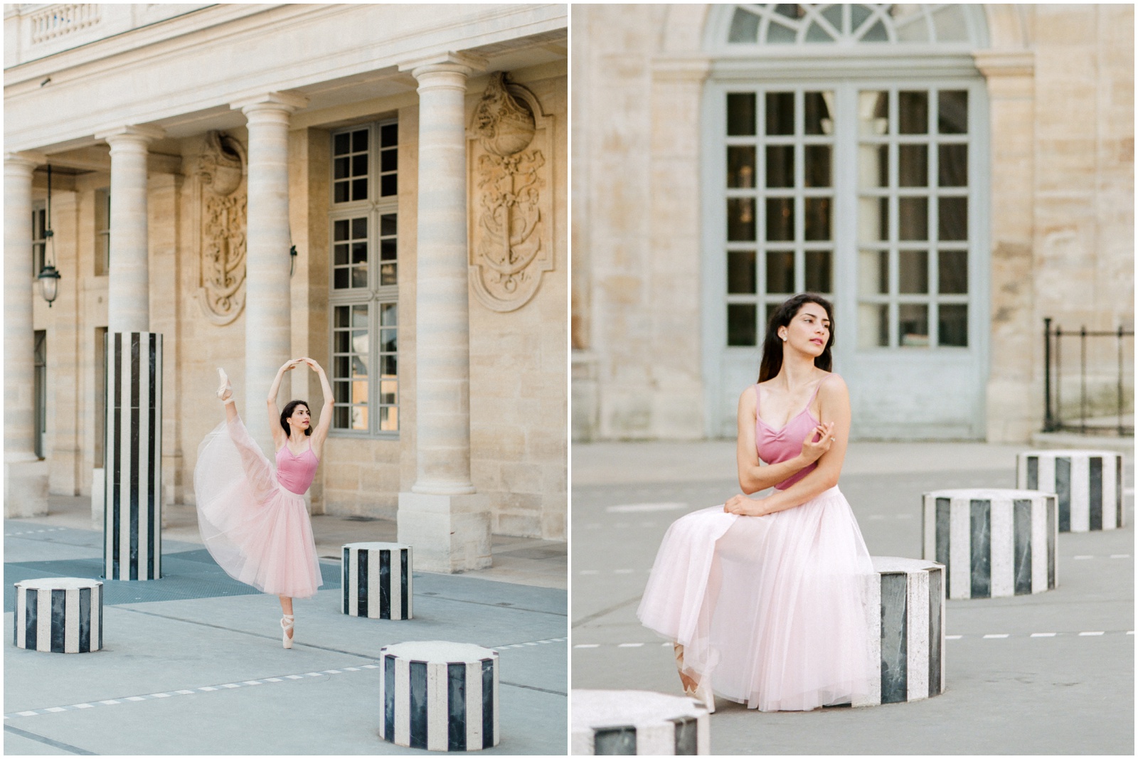 Ballerina in Paris in pink skirt