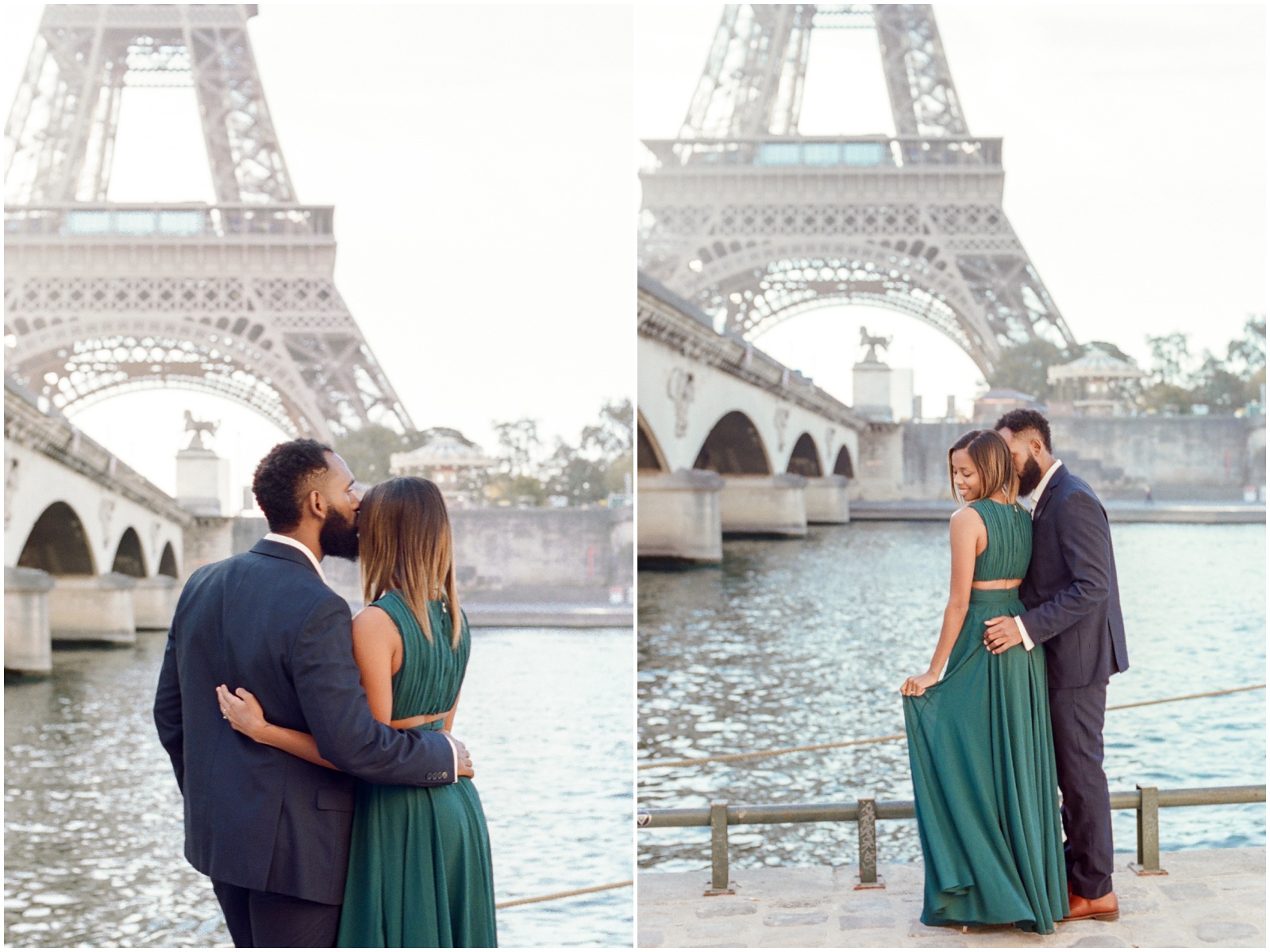 Unique views of the Eiffel Tower for engagement photos