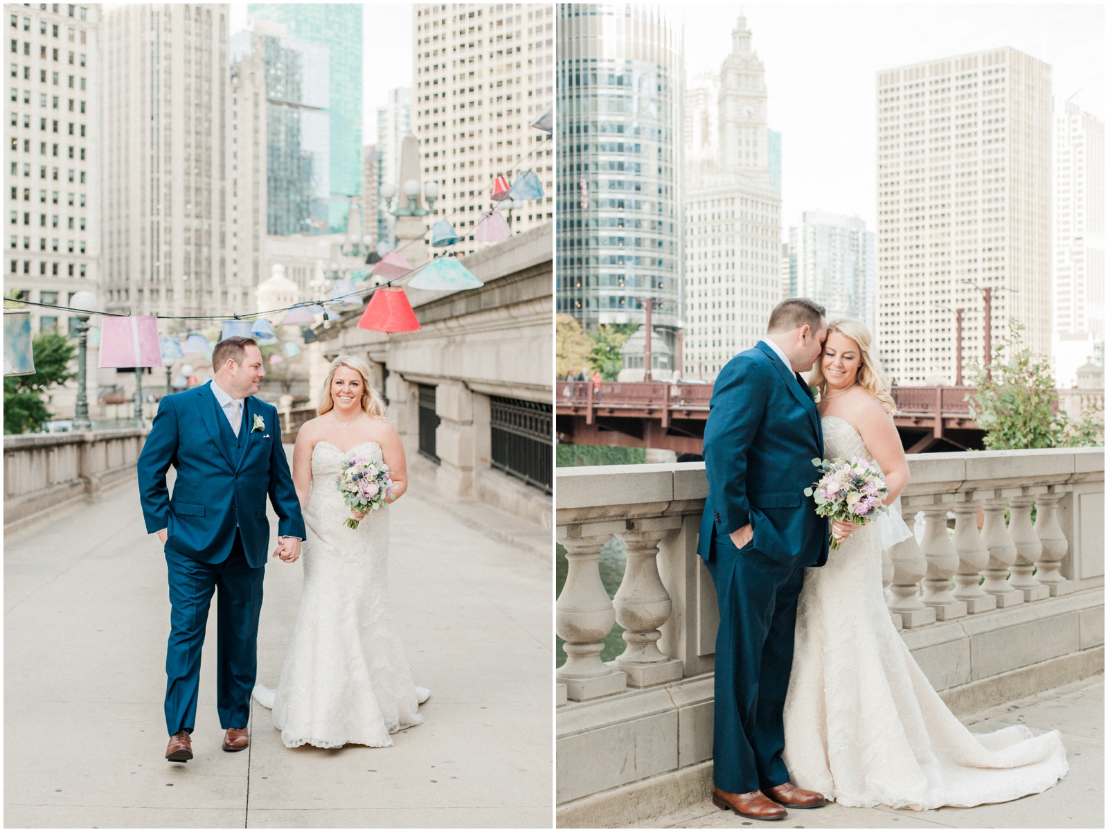 downtown chicago wedding portrait