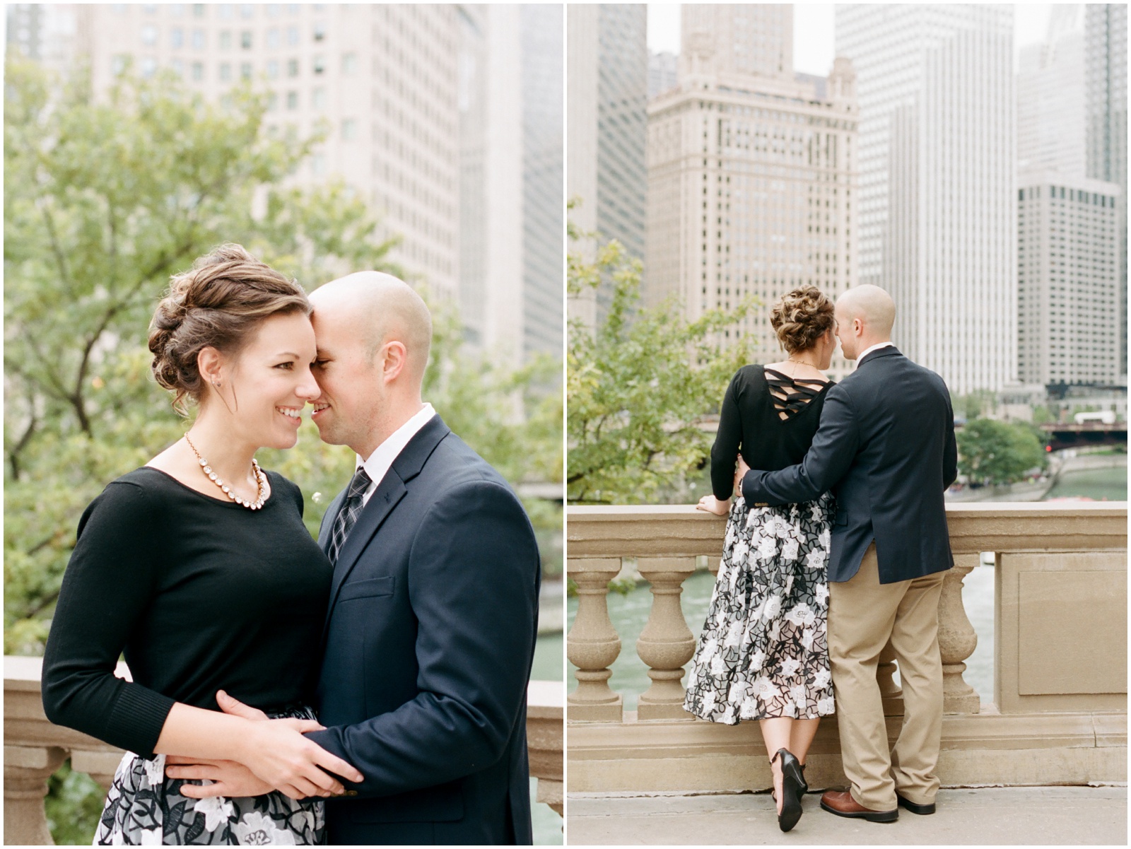 Engagement at the Wrigley Building in Chicago