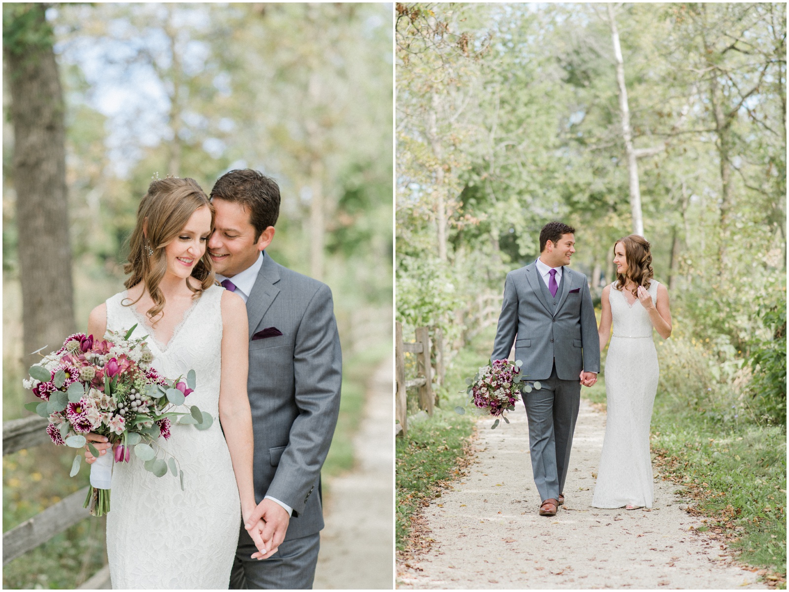 Fall wedding portraits in the woods