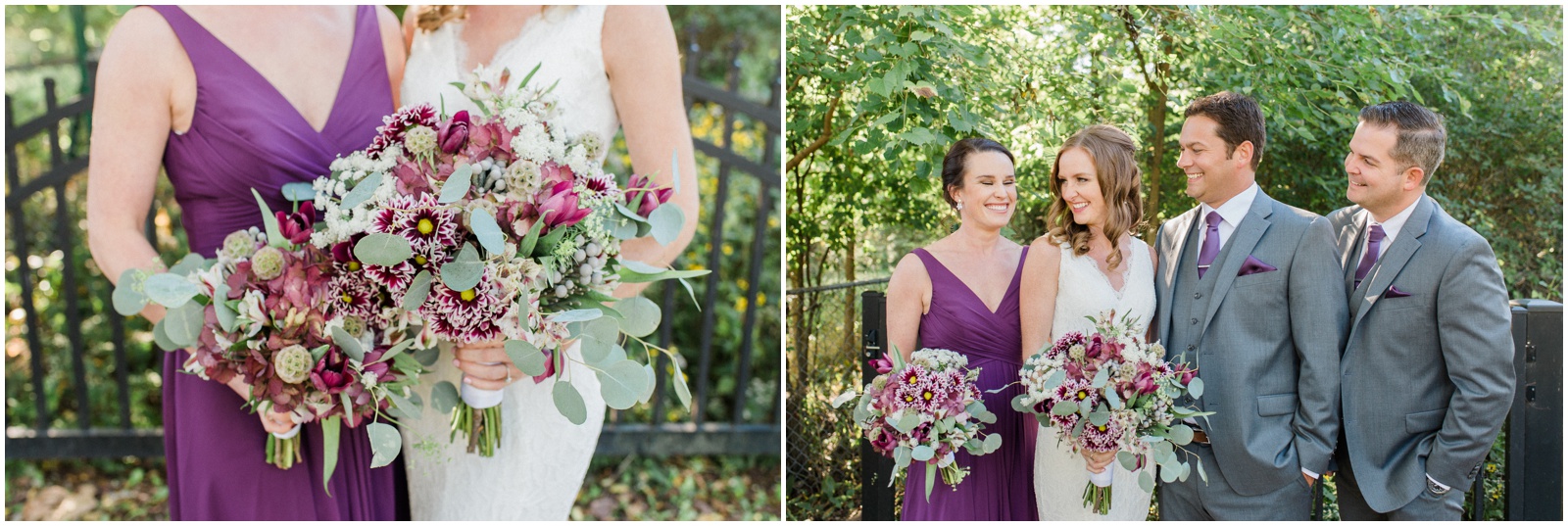 Purple and grey small wedding