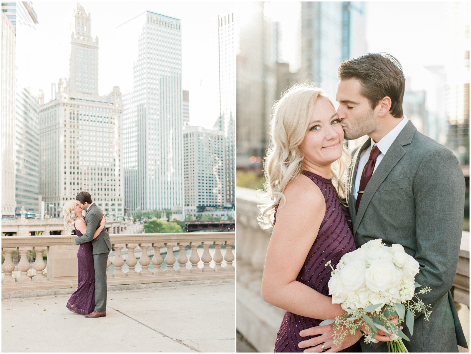 Sunrise anniversary session downtown Chicago