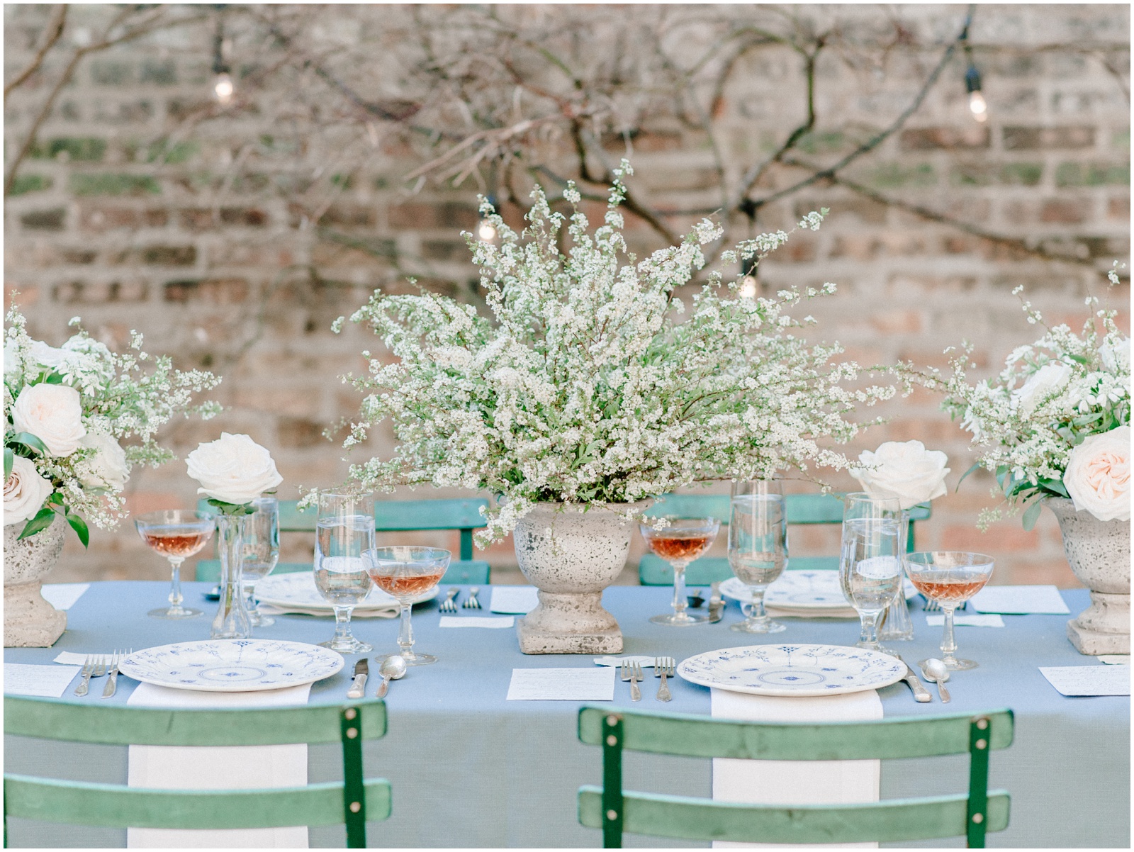french blue and green wedding table