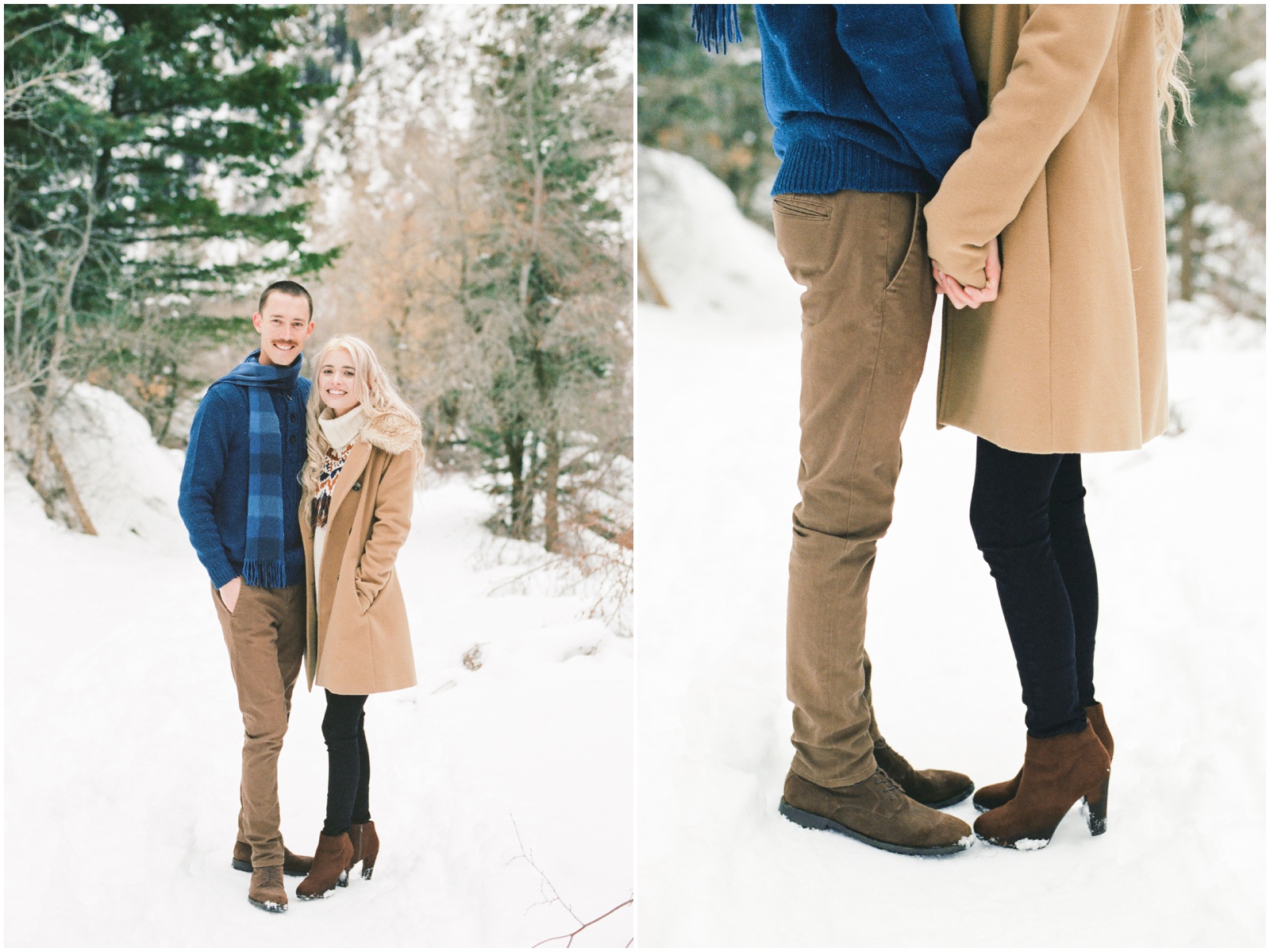 adorable winter engagement photos in the snow