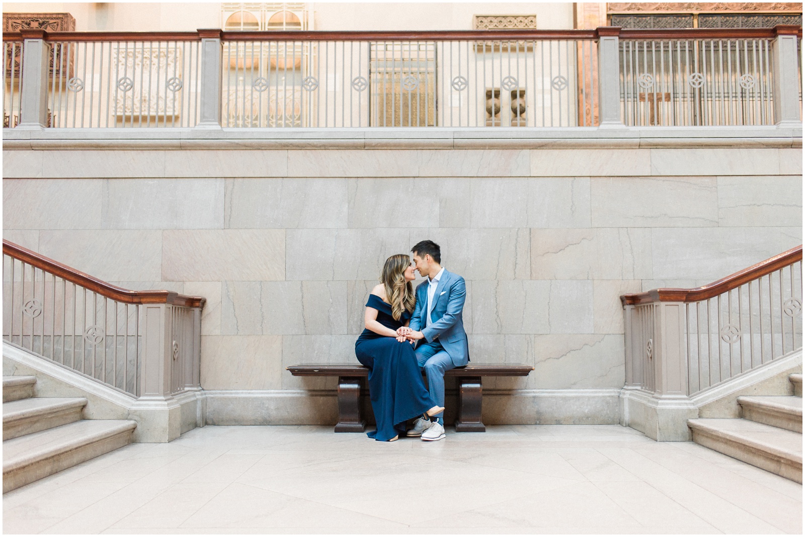 engagement session at art museum