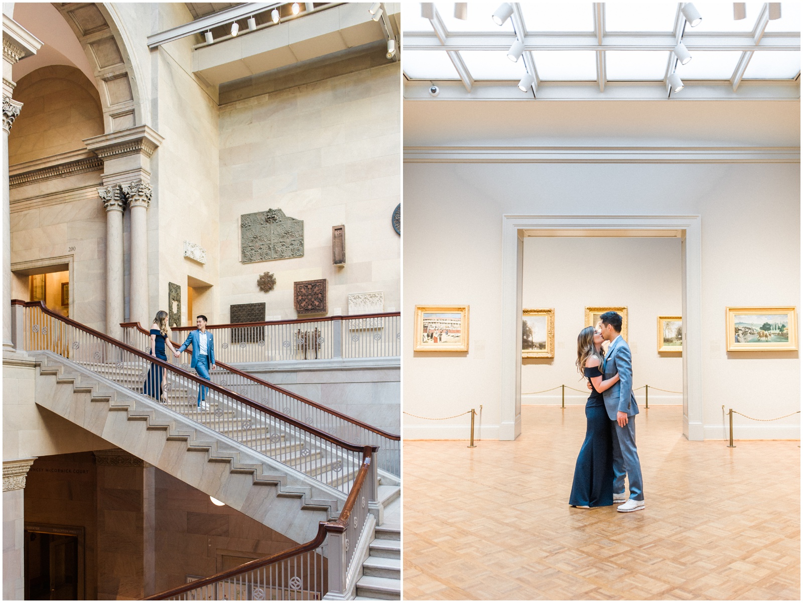 engagement session in an art museum