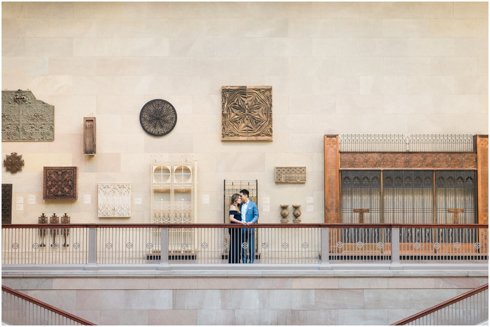 engagement session in an art museum in chicago