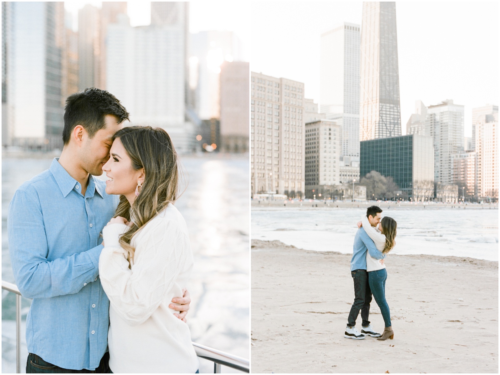 engagement photos at downtown chicago park
