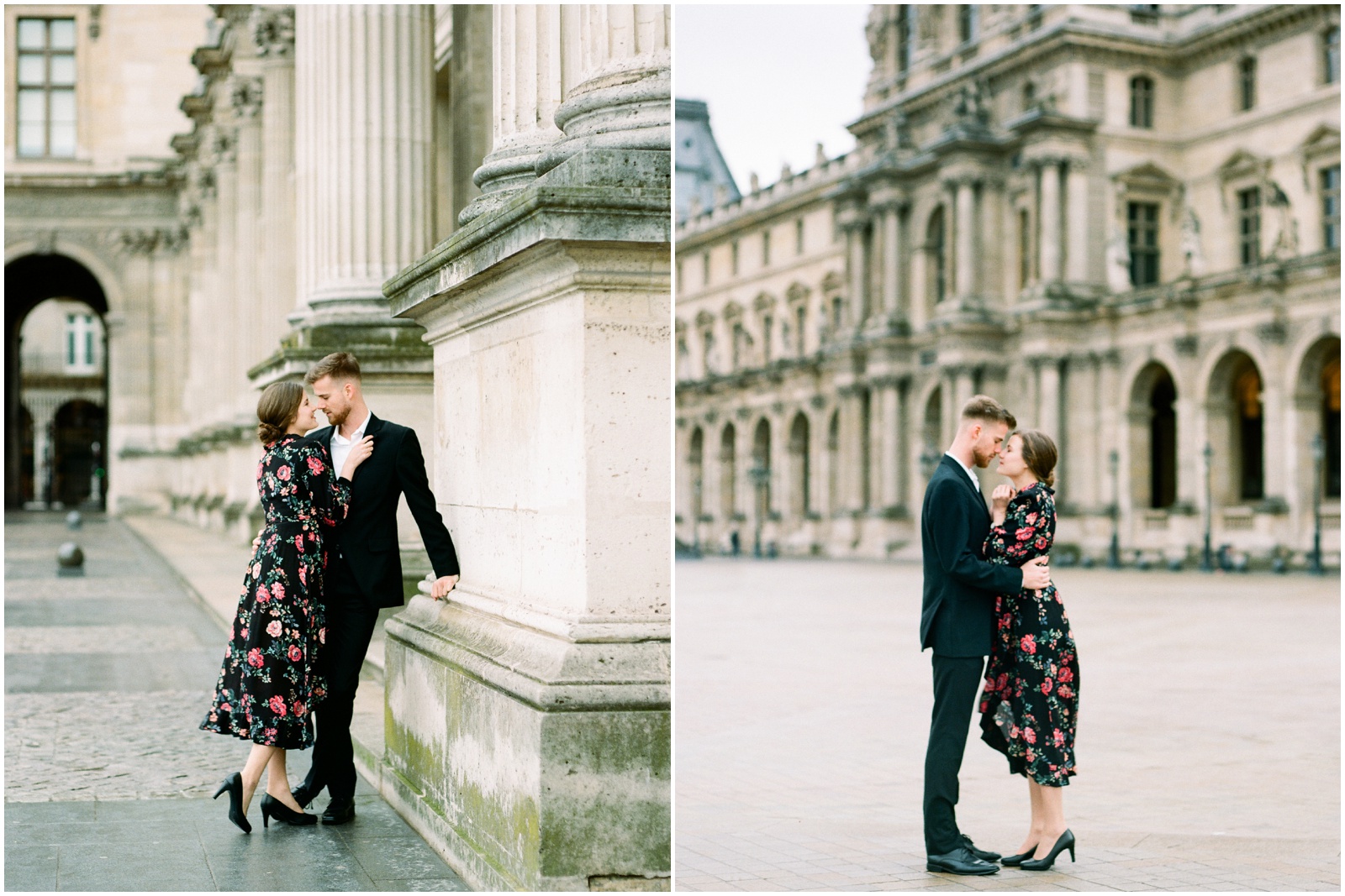 engagement session at the Louvre Museum
