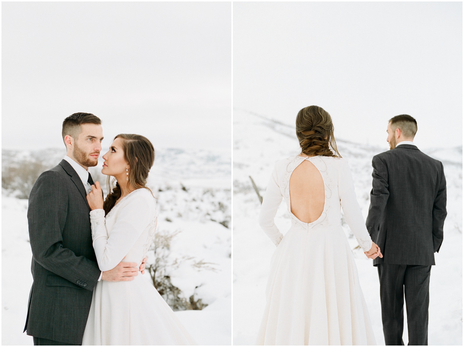 chic winter elopement in the mountains