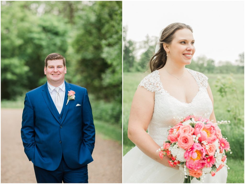 navy blue and coral wedding palette