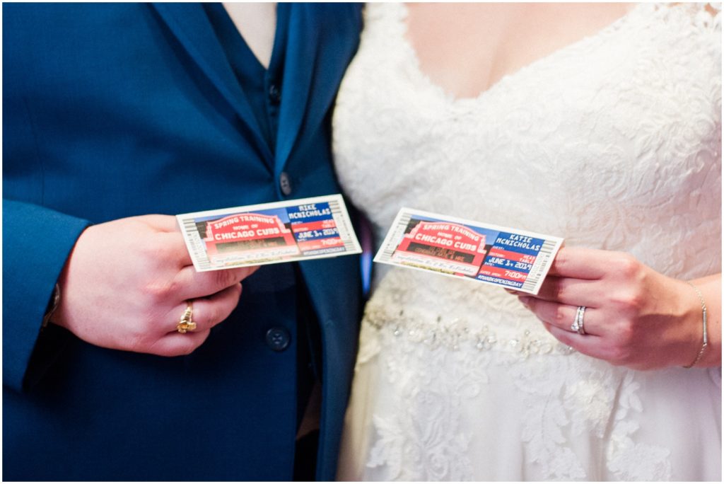 cubs themed wedding reception details