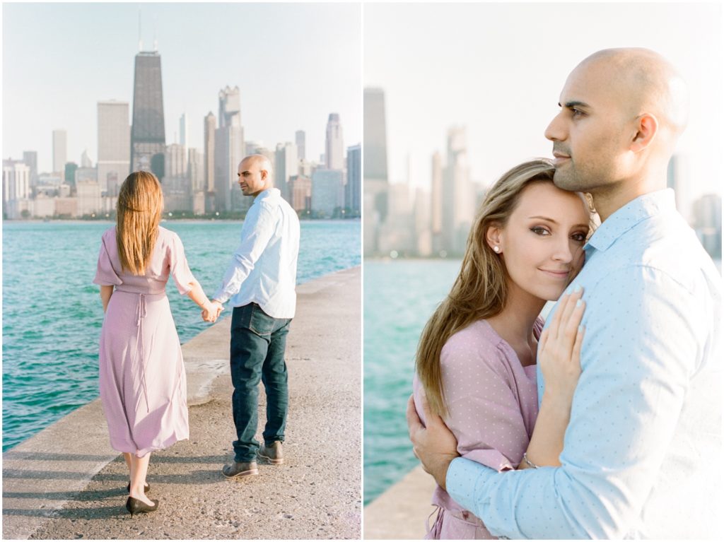 engagement photos at North Avenue Beach in Chicago