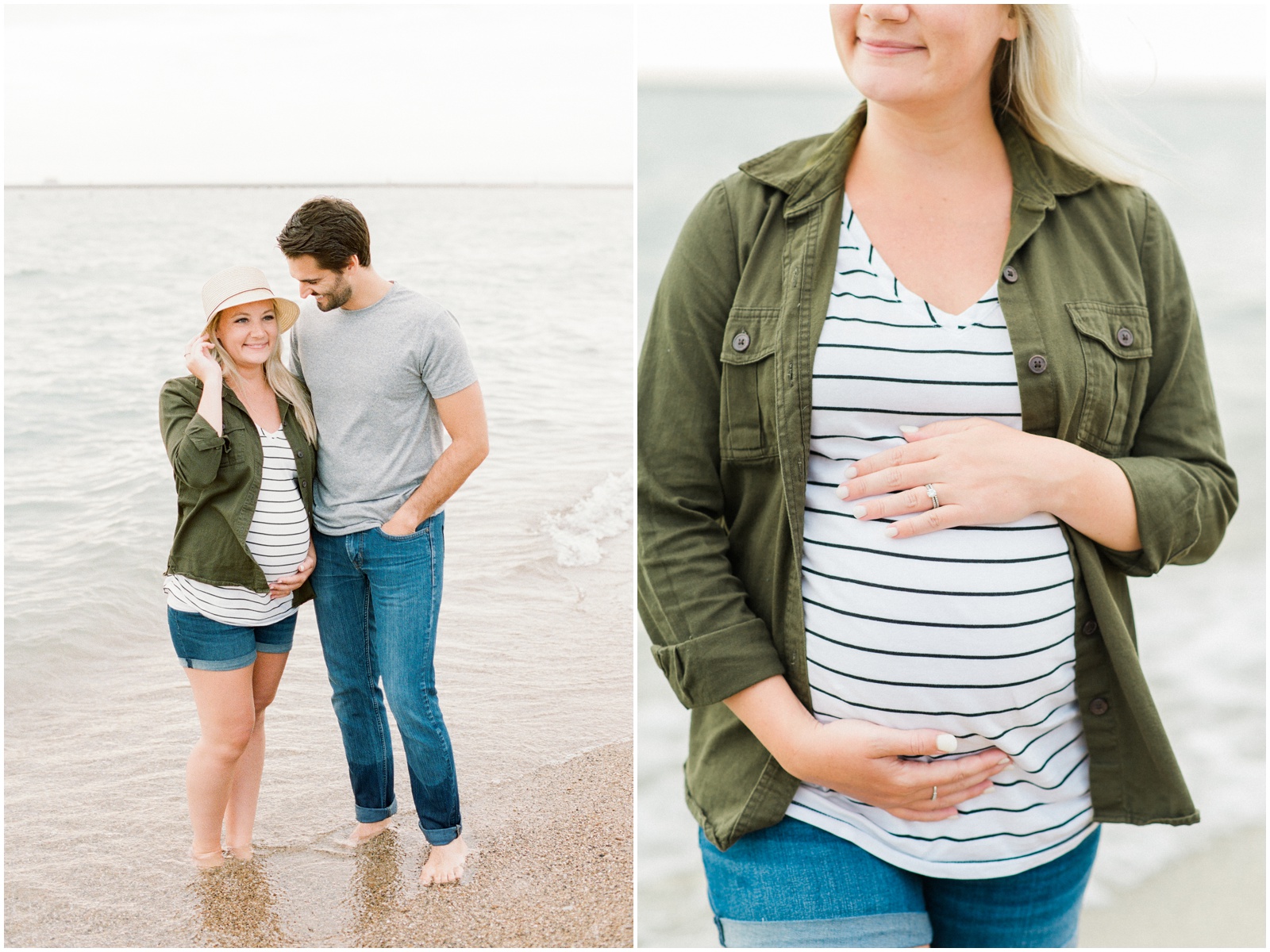 casual beach maternity session