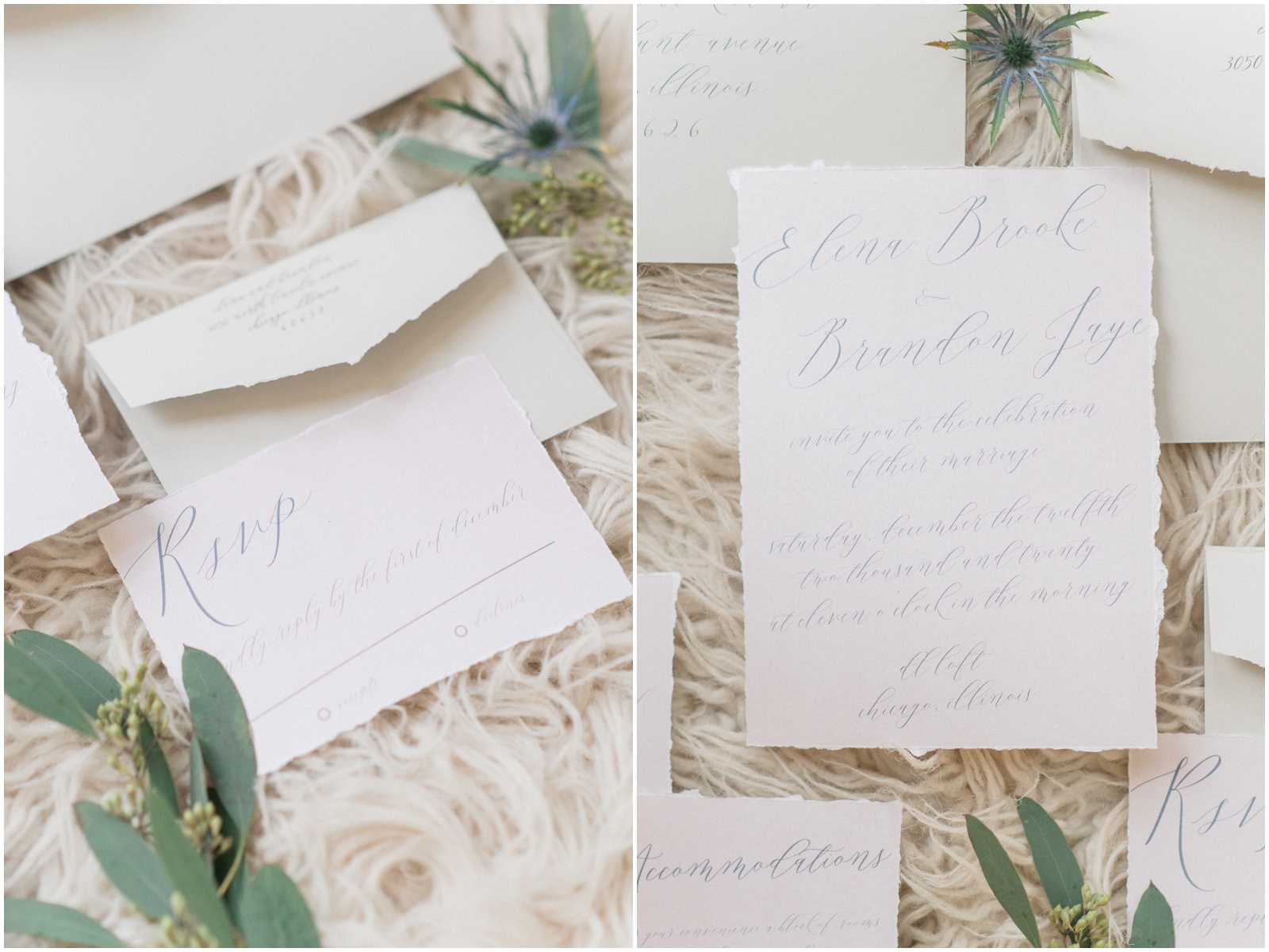handmade wedding invitations torn edges