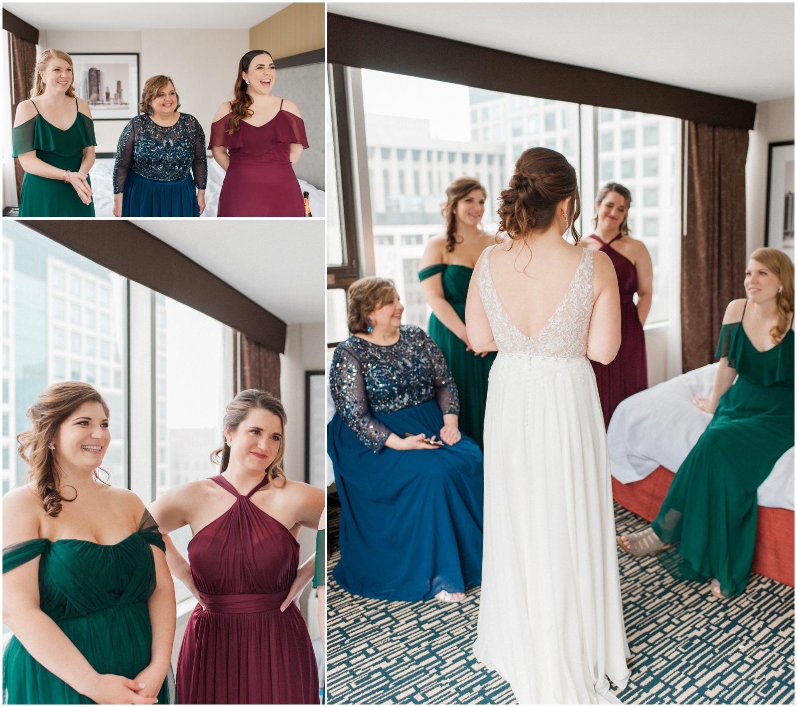 burgundy navy and emerald greenhouse loft wedding