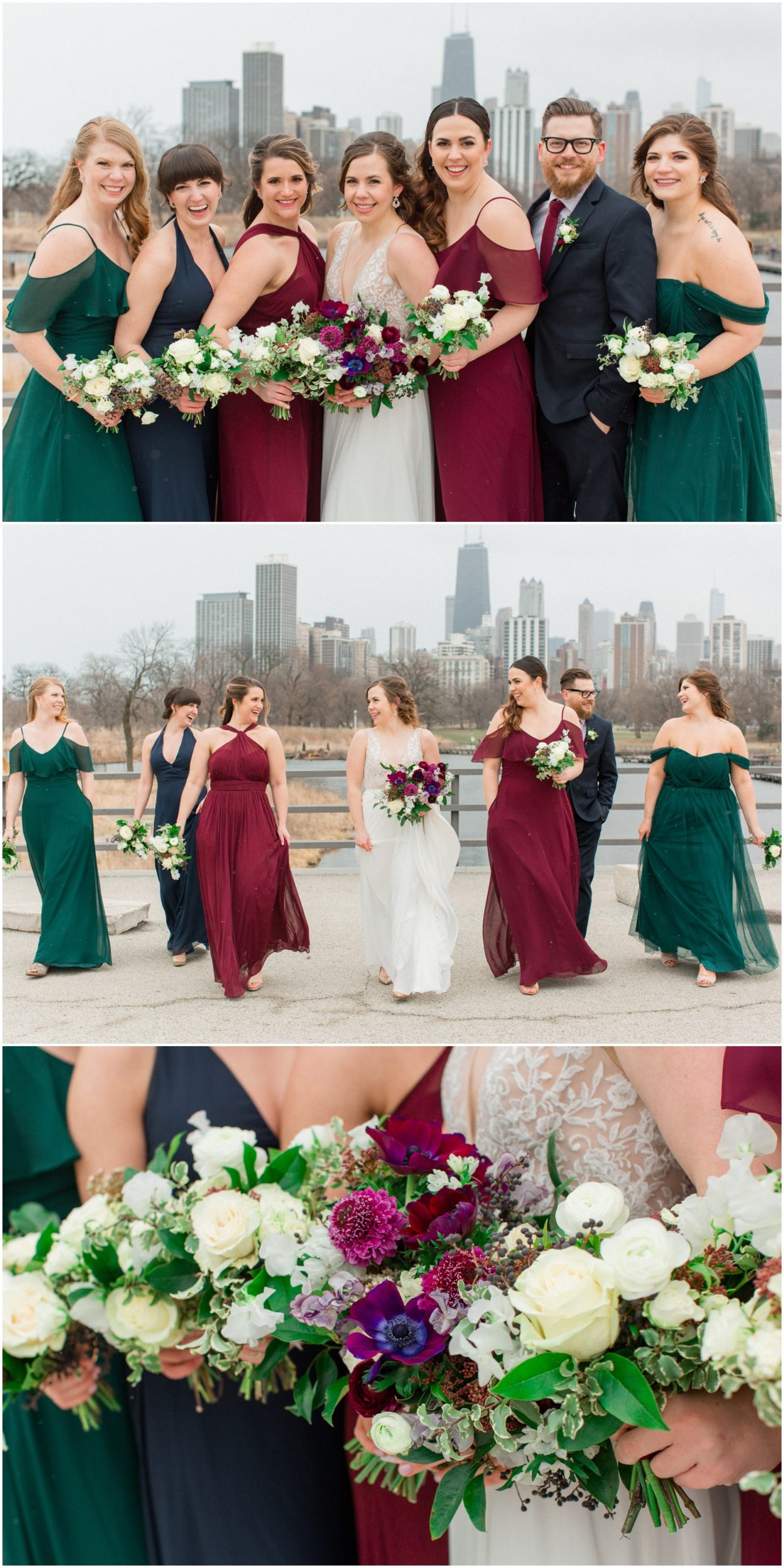 burgundy navy emerald wedding color palette