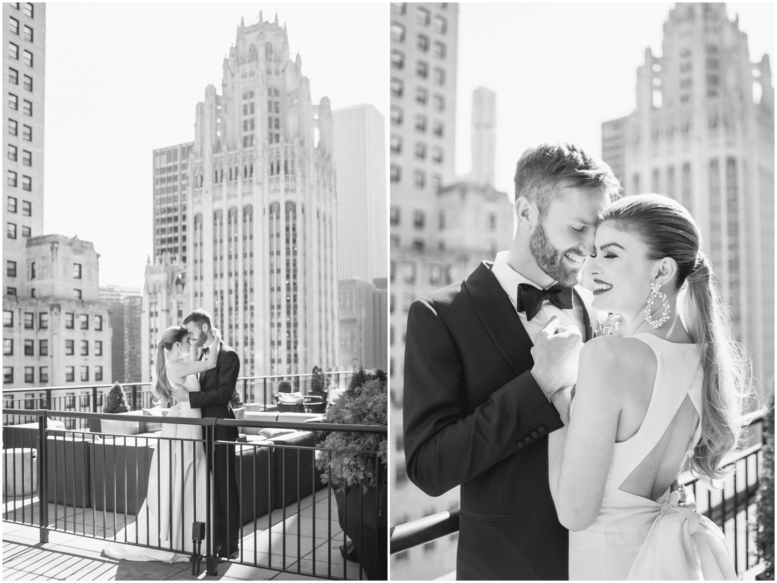 downtown chicago rooftop elopement