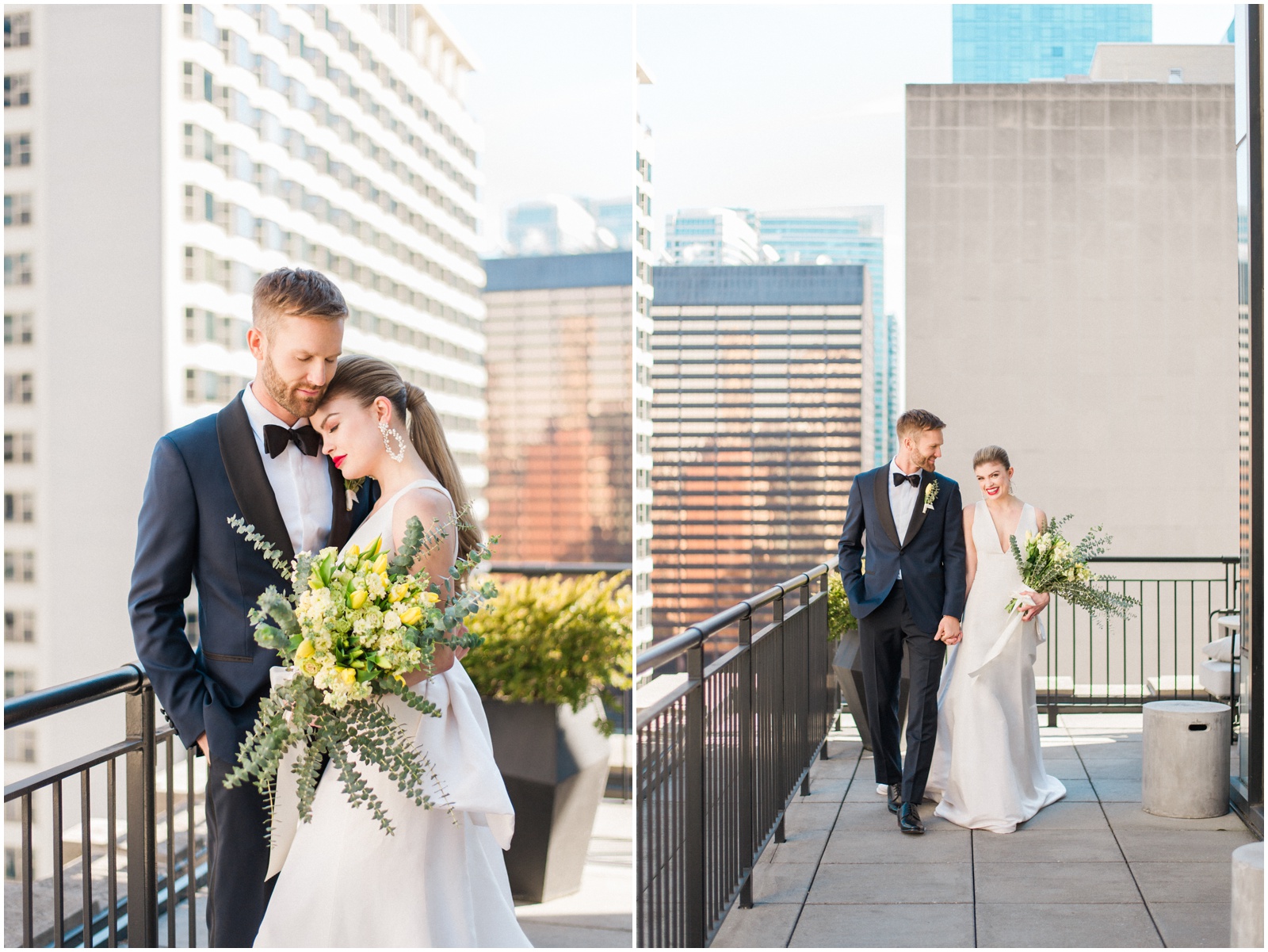 modern rooftop elopement in chicago