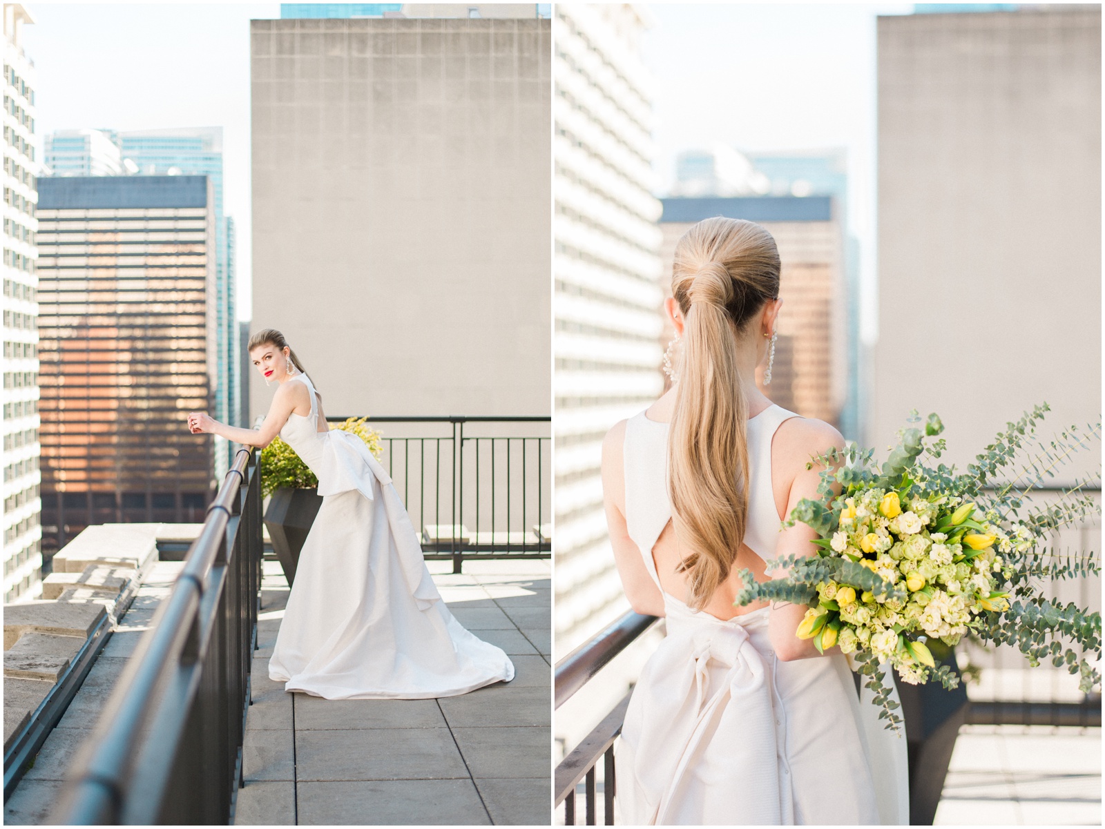 chic modern rooftop elopement at the gwen hotel in chicago