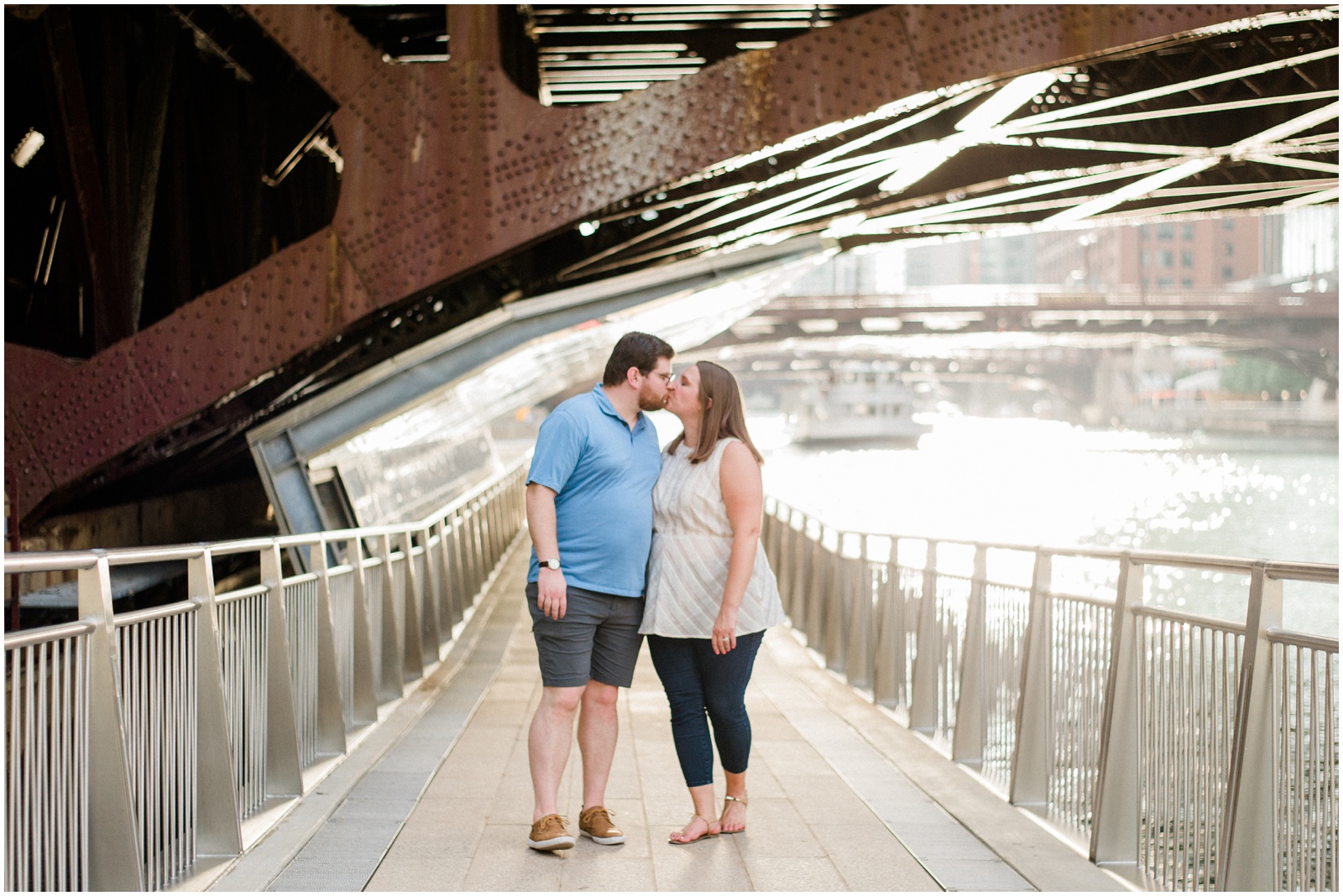 engagement photo session chicago river