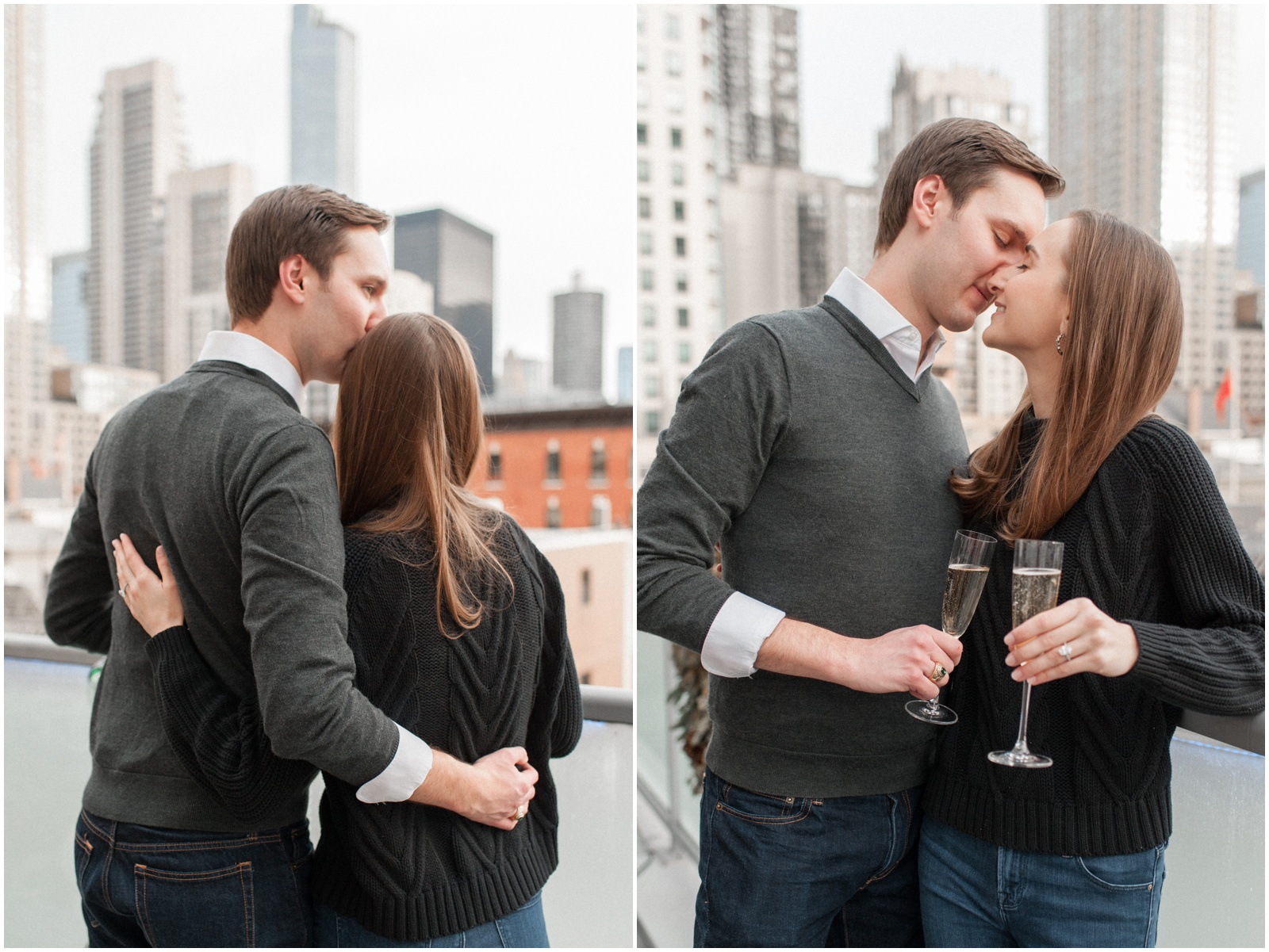 chicago rooftop engagement
