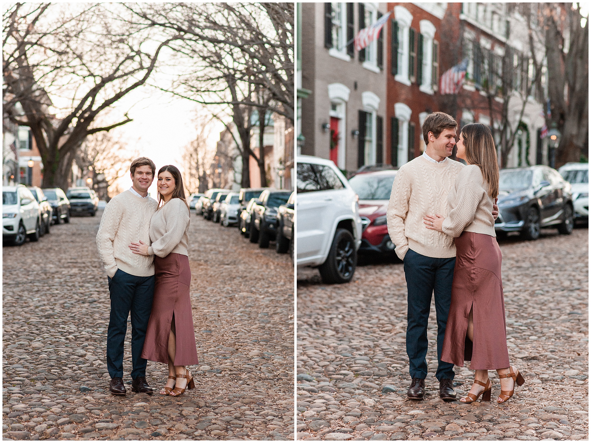 Captain's Row engagement session Alexandria, Virginia. 