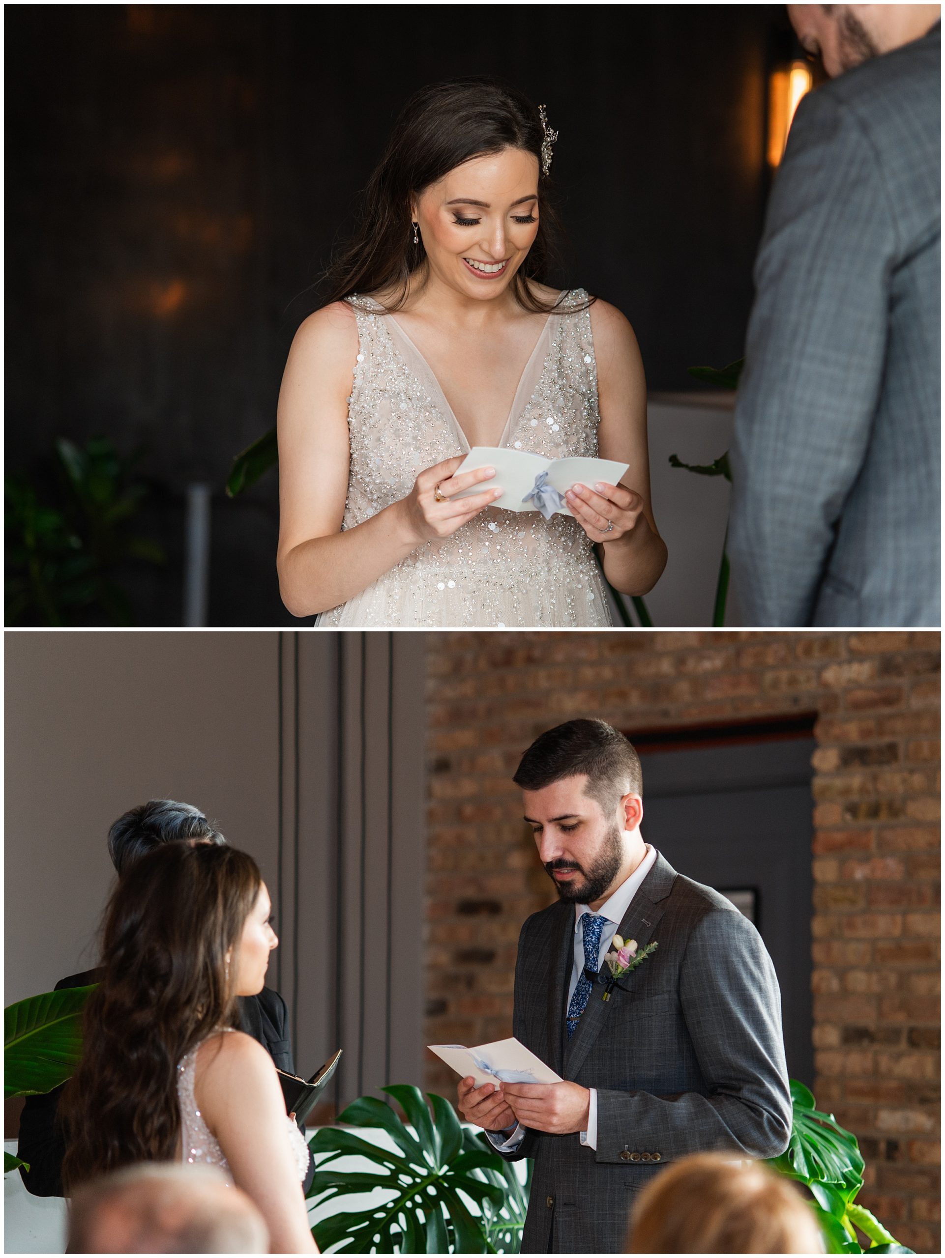 reading vows at small wedding
