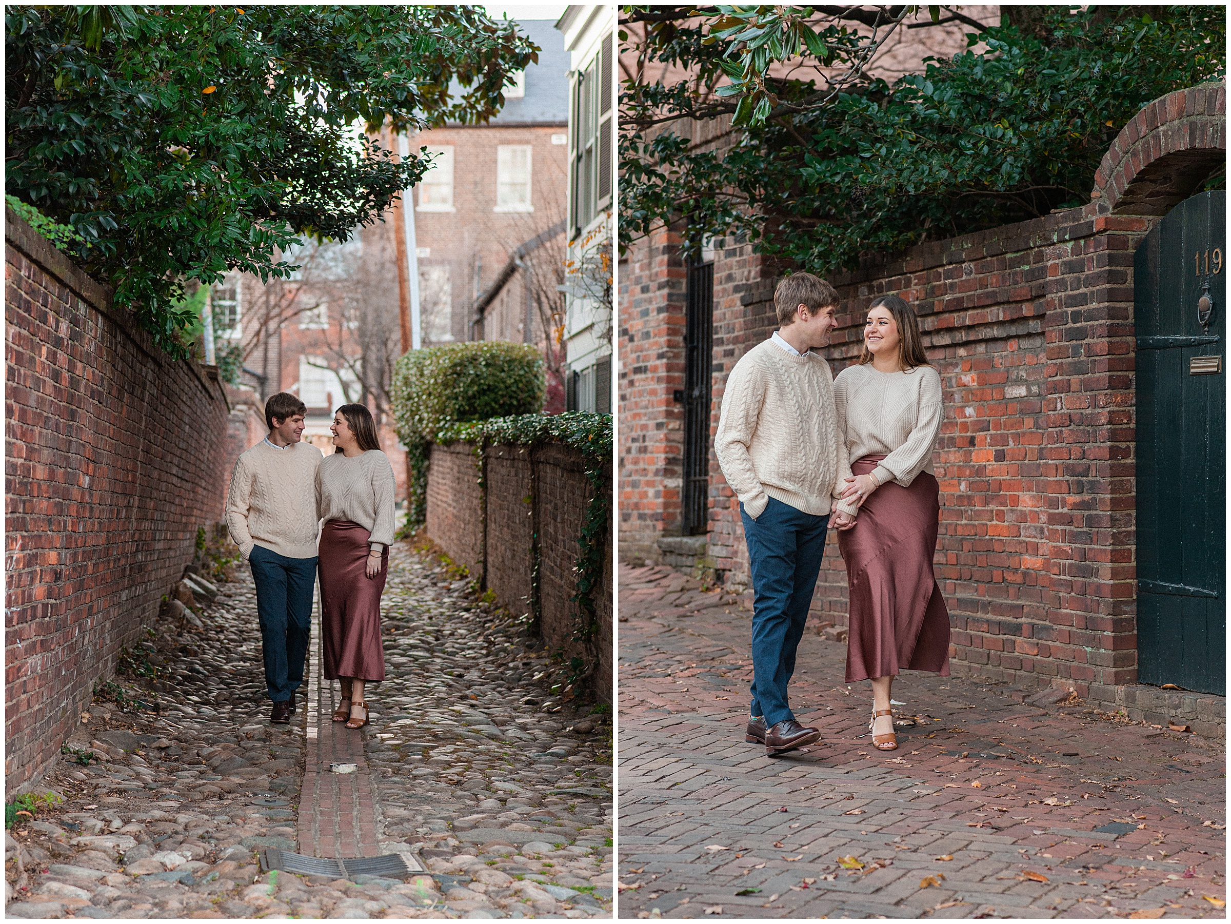 Cobblestone alley in Old Town Alexandria